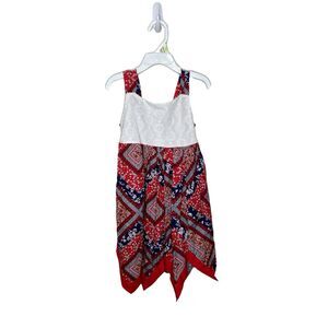 Blueberi Boulevard Handkerchief Red White Blue dress size 2T Girls Brand New